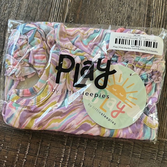 Pink marble swirl bubble Little Sleepies NWT - Picture 2 of 3